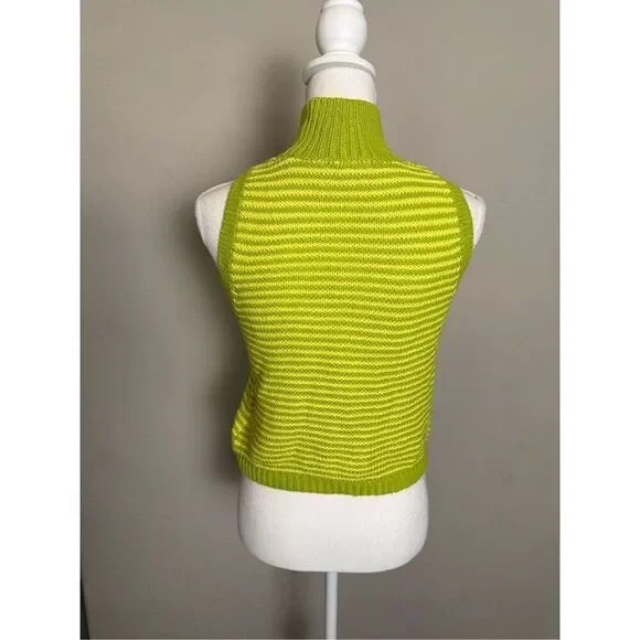 525 America Dark Light Green Knitted Sweater Tank Top Small - Picture 2 of 6